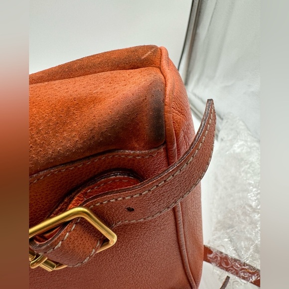 Gucci-Authentic-Vintage - Bamboo Backpack Purse Suede Leather Orange - Picture 7 of 16